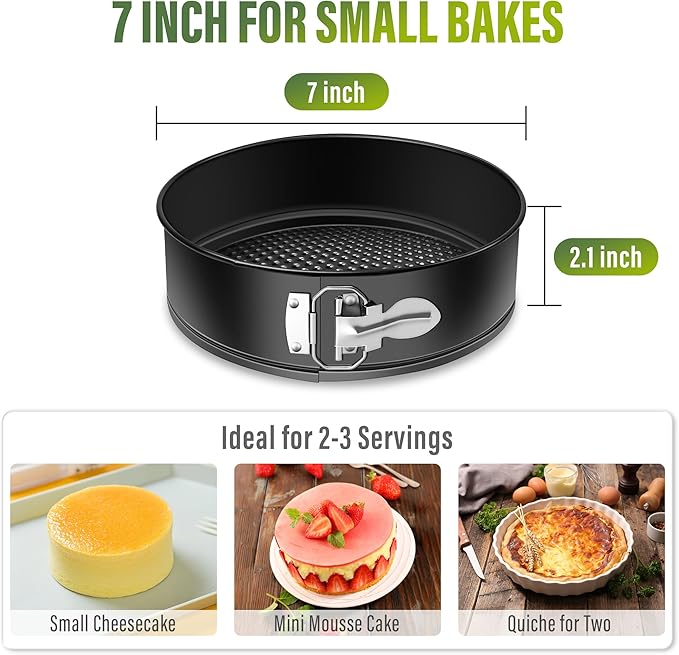 Vakoo 7 Inch Springform Pan - Nonstick, Leakproof Cheesecake Pan for Baking, Easy Release, No Parchment Paper Needed