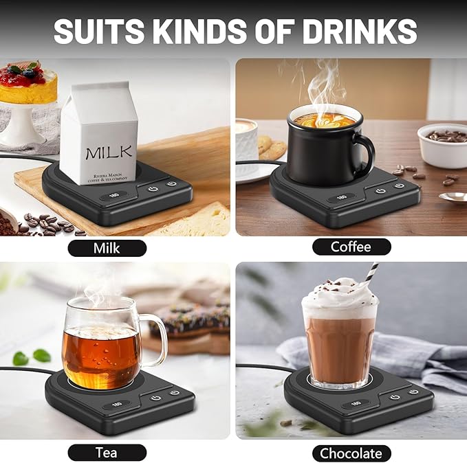 Mug Warmer,Coffee Mug Warmer with 3 Adjustable Temperature Settings,Coffee Warmer with 2-12H Auto Shutoff Functions,Easy to Clean Mug Heater for Desk,Grandma Gifts for Mothers Day