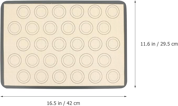 3pcs 42x29.5cm Non-stick Silicone Pastry Mats Heat Resistant Baking Sheet Liners with Fiberglass for Oven and Dough Kneading, Reusable Kitchen Baking Mats Set (coffee Bottom