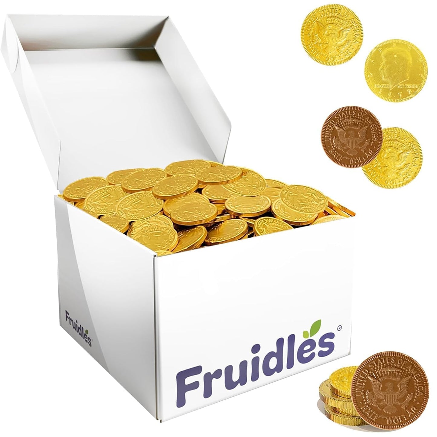 Milk Chocolate Coins, Gold Half-Dollar Chocolate Coins, Made with Premium Belgian