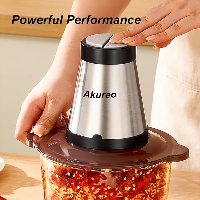 Kitchen in the Box Mini Food Processors, Electric Food Chopper with Meat Grinder & Vegetable Chopper - 2 Sets of Bi-Level Blades for Fruits/Meat/Nuts