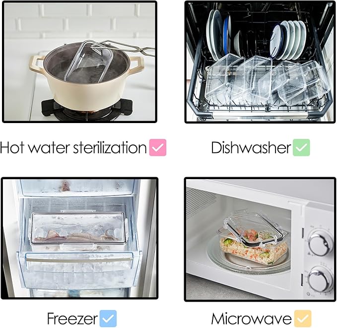 Airtight Food Storage Container With Lid (21.6oz) Leak-Proof Lunch Box | BPA-Free | Meal Prep | Microwave, Freezer and Dishwasher Safe | Kitchen Fridge Organizer Boxes | Fresher Food