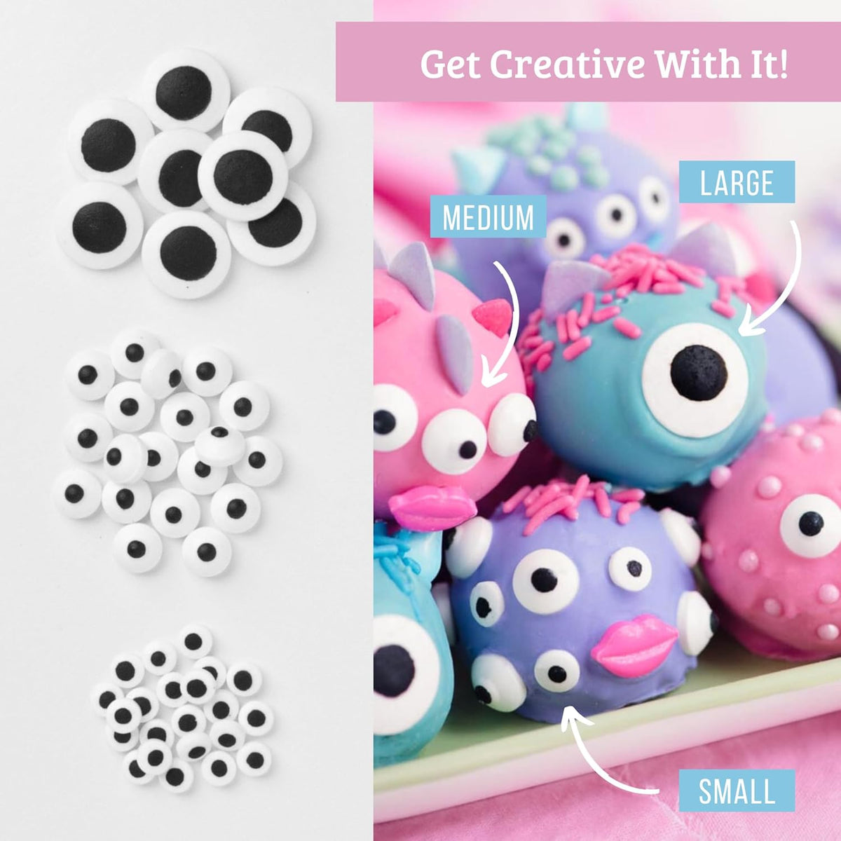 Sweets Indeed Candy Eyeballs, Halloween Edible Eyes, Assorted Variety, Perfect for Cake Decorations, Baking, Ice Cream, Cookies, Cupcake Topper, 2.53 ounces (Candy Eyeball Tacklebox)