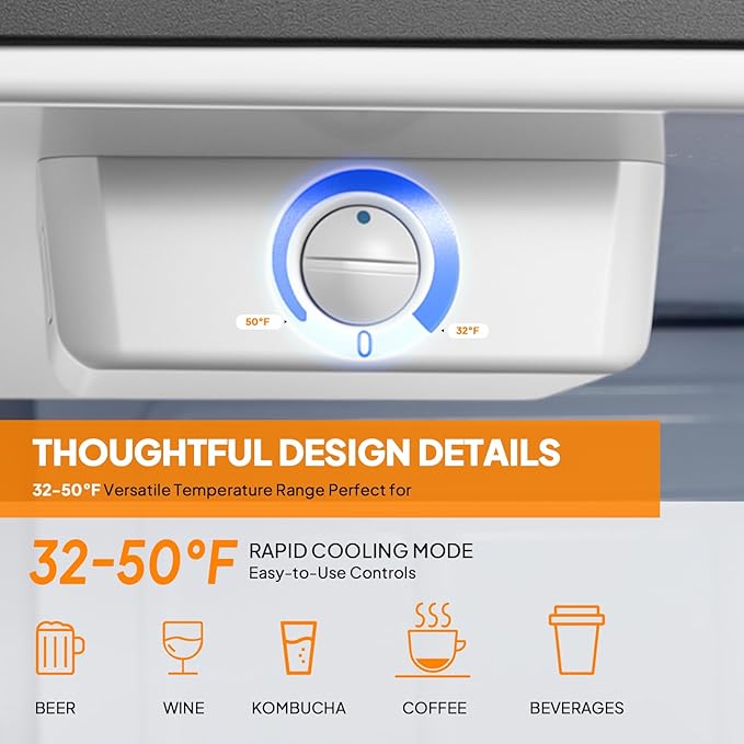 ROVSUN BF-152 Full Size 5.4 Cu.Ft, Beer Kegerator with CO2 Tank Included, Draft Beer Dispenser for Home Bar, 152L Beverage Refrigerator Direct Cool, Metal Cabinet, Dual Tap, Silver