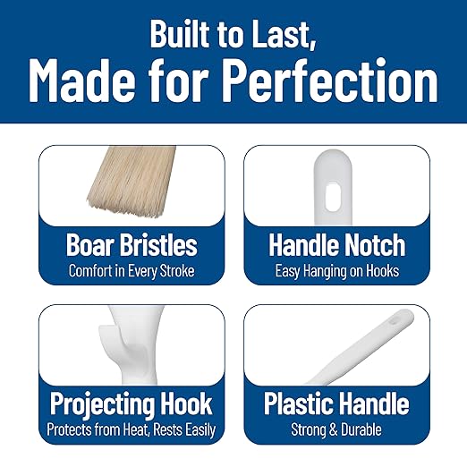 SPARTA 4040102 Meteor Nylon Basting Brush With Nylon Bristles, 2 Inches, White, (Pack of 12)