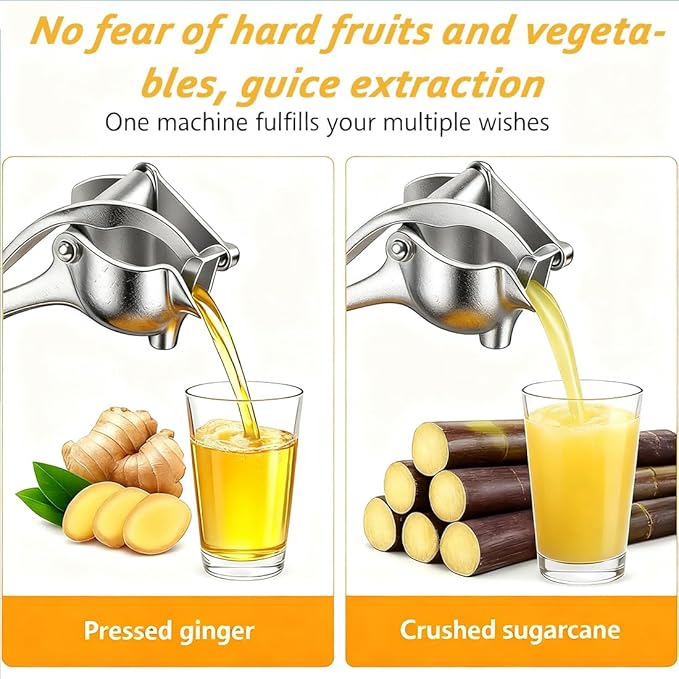 Hand Juicer Squeezer - Aluminum Alloy Fresh Fruit Juice Extractor, Fruit Juice Handheld Press Squeezer with Seed Filter, Heavy Duty Manual Hand Press Juicer for Citrus and Other Fruits (1PC)