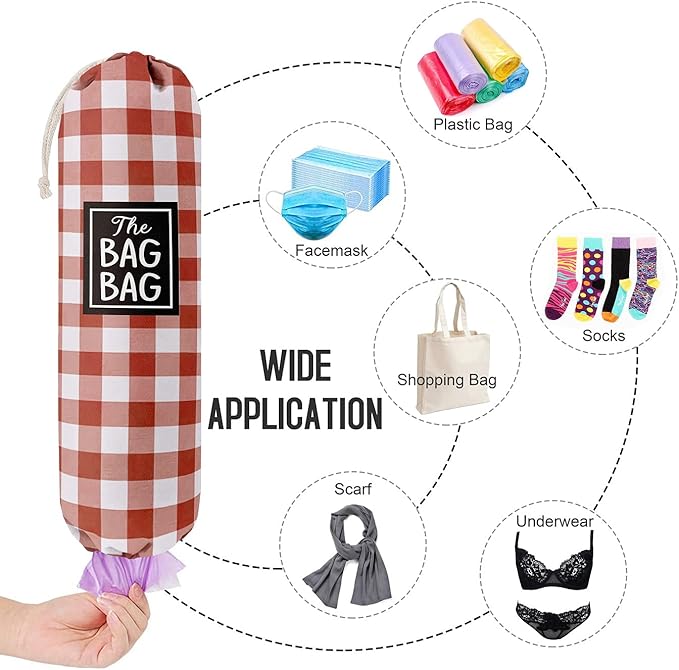 Funny Grid Bag Bag， Grocery Bags Holder Organizer For Shopping Bags, Wall Mount Plastic Bags Storage Container Dispensers, Gift For The Preferred Family And Friends