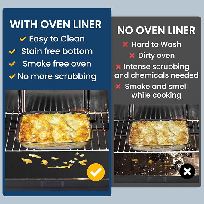 eavy Duty Oven Liners for Electric Stove + Silicone Baking Mat Roll