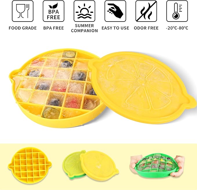 Ice Cube Trays Set of 4,Easy Release 120PCS Silicone Ice Cube Tray Mold for Freezer, Reusable Ice Trays for Freezer with Lid Stackable for Whiskey,BPA Free for Cocktail, Tea, Coffee