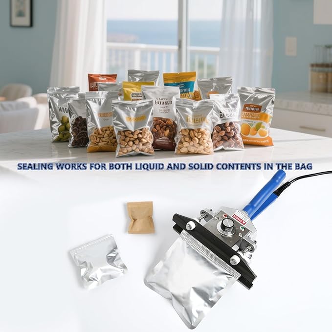 Crimp Heat Sealer, Mylar Bag Sealing Machine for Snack Bags Kraft Paper Bags Food Storage 16" FKR400