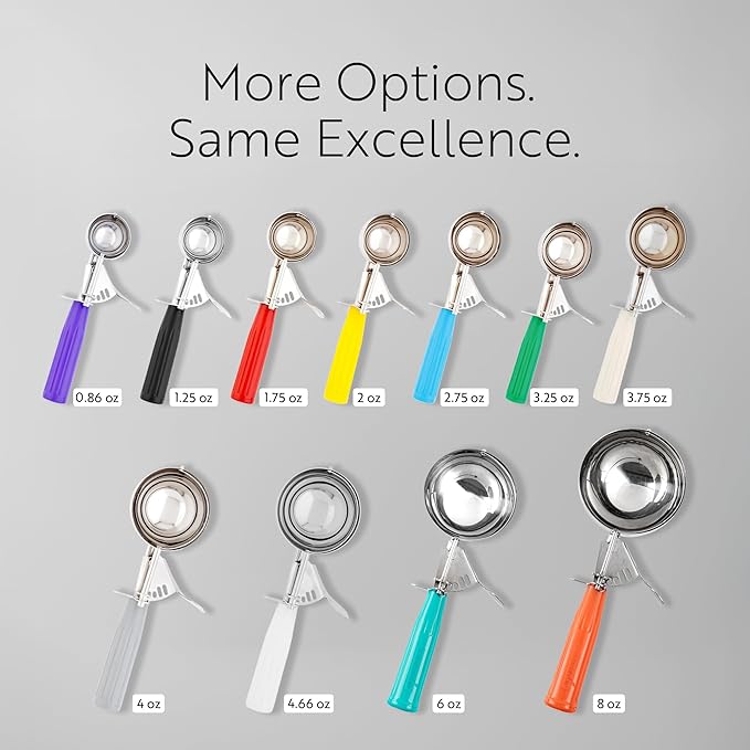 Restaurantware 3.75 Ounce Portion Scoop, 1 Trigger Release Stainless Steel Cookie Scoop - With Ivory Handle, Stainless Steel Disher, For Portion Control, Cookie Dough, Cupcake Batter, Or Ice Cream