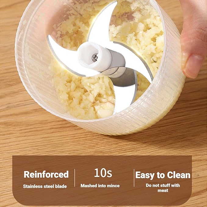 2026 New Electric Garlic Chopper, Mini Portable Veggie Chopper, Small Cordless Garlic Choppers Mincer, USB Rechargeable, 350ML Electric Mini Veggie Cutter for Onion, Garlic, Chili, Ginger (2Mix)