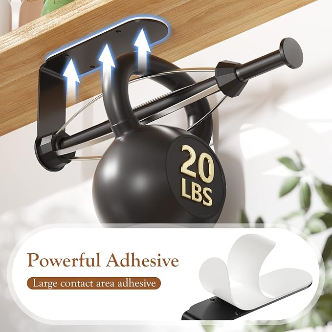 Paper Towel Holder Under Cabinet, Single Hand Operable Wall Mount with Damping Effect, Self-Adhesive or Drilled Paper Roll Holders for Kitchen, Bathroom, RV(2 Towel Robe Hooks)