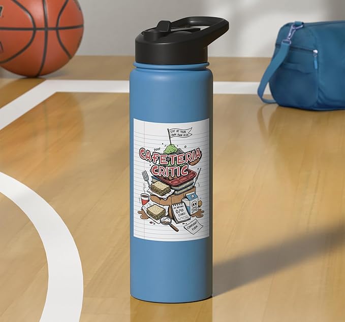 Cafeteria Critic - Student Lunch School Humor Food Chaos Stainless Steel Insulated Water Bottle
