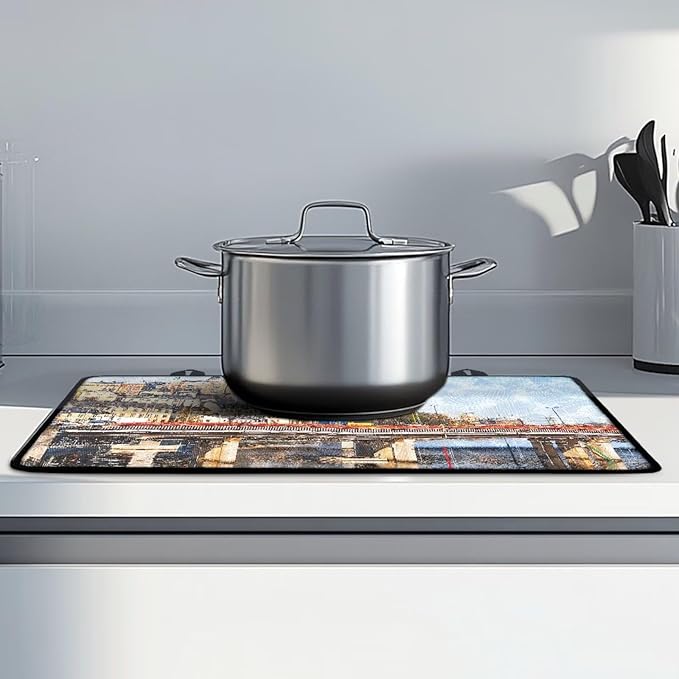 Sweden Pattern Electric Stove Top Cover Countertop Covers Electric Stove Protector Scratch-Resistant Flat Top Oven Cover Heat Resistant