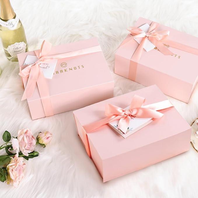 CARAKNOTS Matron of Honor Proposal Gift Box Set, Will You Be My Matron of Honor Gift, Pink Ready to Gift Bridesmaid Box with 12 oz Stainless Steel Tumbler, Bridal Party Bachelorette Wedding Favor