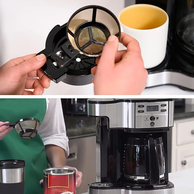 KEEPOW Reusable Coffee Basket Filter, Parts compatible with Hamilton Beach 2-Way Brewer Coffee Maker Models 49980A 49980Z 49933 47650 Accessories 3 Pack