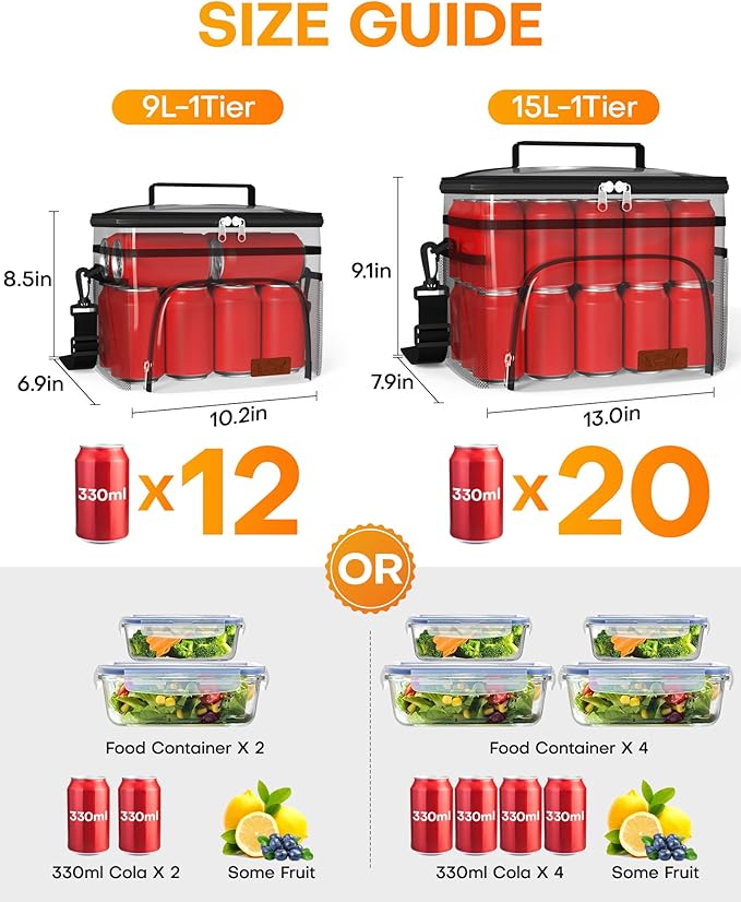 HOTOR Insulated Lunch Box for Men & Women - Leak-Proof Cooler Lunch Bag with 4 Pockets, Adjustable Strap, Ideal for Work, Picnic, Travel - Medium, Pink Flower, 10.2"×6.9"×8.5"