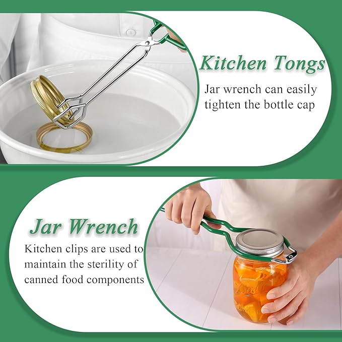 Canning Supplies Essentials Boxed Set, Canning Supplies Starter Kit, 6 Piece Set Included Canning Jar Lifter Canning Funnel Bubble Popper And Measurer Magnetic Lid Lifter Jar Wrench kitchen Tongs