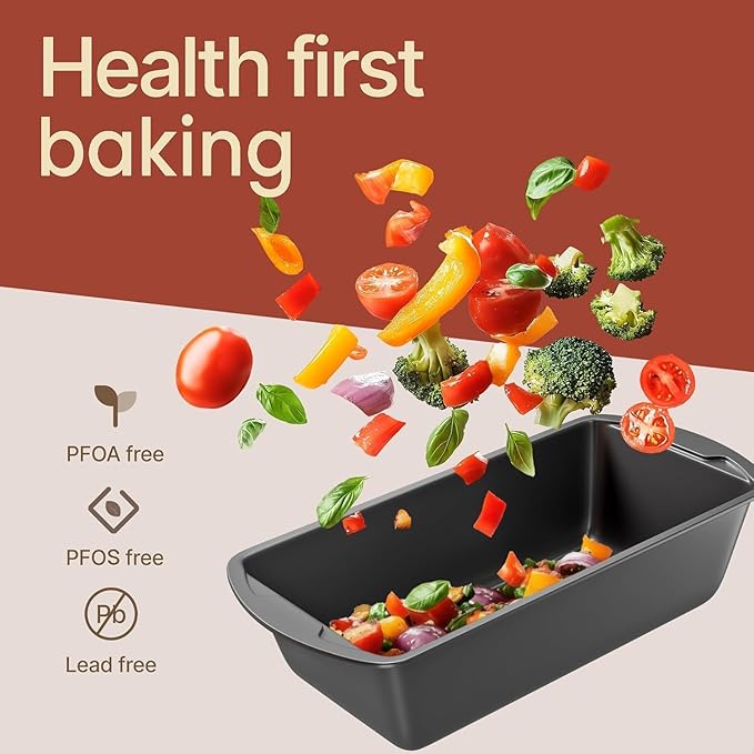 BAKKENMASTER Bakken- Swiss Loaf Pan Set 1-Piece - Deluxe Nonstick Carbon Steel Bakeware for Perfect Bread and Cakes – Dishwasher Safe, Premium Pans for Home Baking