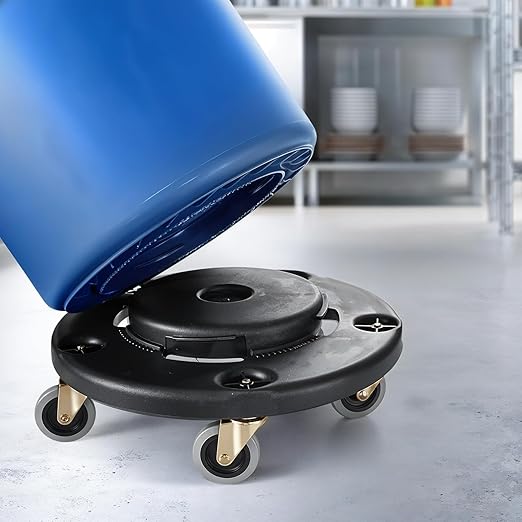18" Trash Can Dolly with Wheels Black for 20 gal and 32 44 55 gal Brute Containers