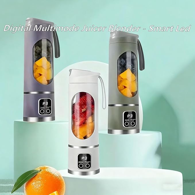 Digital Multimode Juicer Blender - Smart Led Display, Portable Usb Personal Electric Blender, Juicer Shakes And Smoothies Blender For Smoothies Liquid Diet, Shakes, Leak Proof Design (1PC-C)