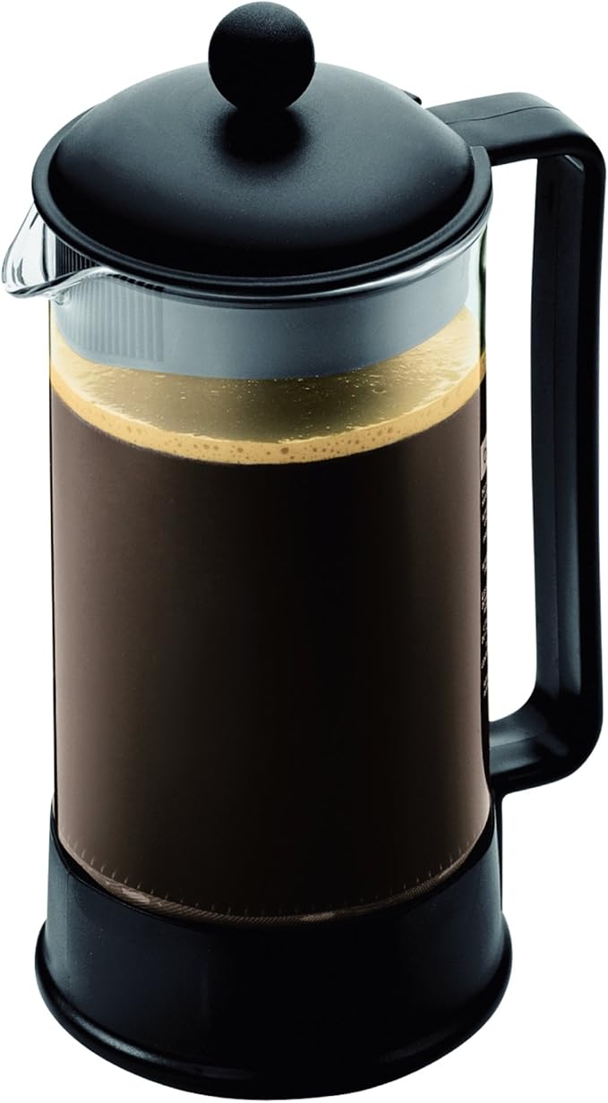 Bodum 34oz Brazil French Press Coffee Maker, High-Heat Borosilicate Glass, Black - Made in Portugal