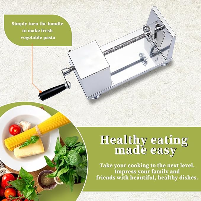 Vegetable Spiralizer Zucchini Noodle Maker for Healthy Industrial Quality Vegetable Slicer for Veggies, Potato Cutter, Zoodle Maker, with Strong Suction Cup Spiral Vegetable Cutter Slicer