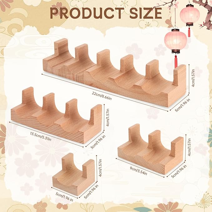 Wooden Taco Holder Stand for Sushi Hand Roll, Temaki & Sushi Roll – 1/2/3/5 Slot Sushi Display Tray, Natural Wood Serving Platter (2 pcs per Pack) (2 Slot (2 pcs))