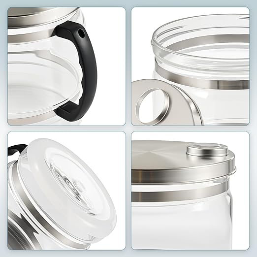 CO-Z 1.6 gal Water Container for Distiller, 6L Distilled Glass Carafe with Nonskid Bottom, Countertop Replacement Distilled Water Pot, Water Glass Jar Water Distiller for Home