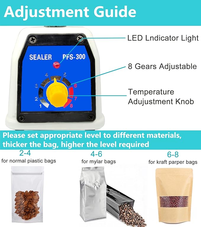 Impulse Heat Sealer Bag Sealer Machine Handheld Sealer Packaging Machine 3mm Sealing for Bag Width Sealing Machine for Self Sealing Plastic with Extra 4 Replacements 2 Fuse Kit(12 inches)