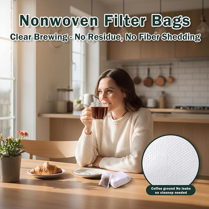 400Pcs Disposable Tea Bags for Loose Leaf Tea, Empty Tea Filter Bags for Cooking, Infuser Sachets for Spice, Coffee, Herb and More (3.54x2.75 Inch)