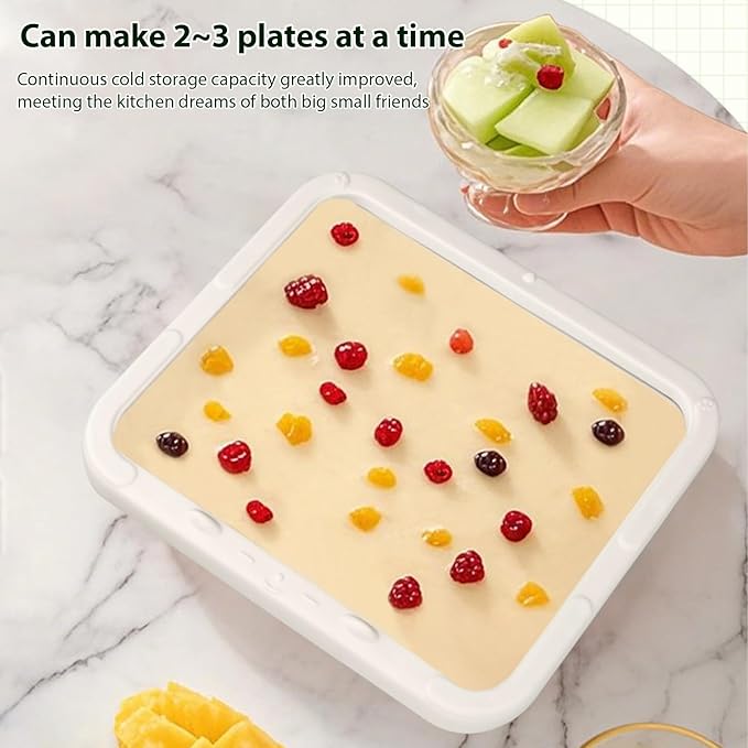 Rolled Ice Cream Maker, Frozen Yoghurt Plate Ice Cream Maker Machine, Soft Serve Slushies Gelato Pan and Roll, for Home DIY Ice Yogurt Sorbet