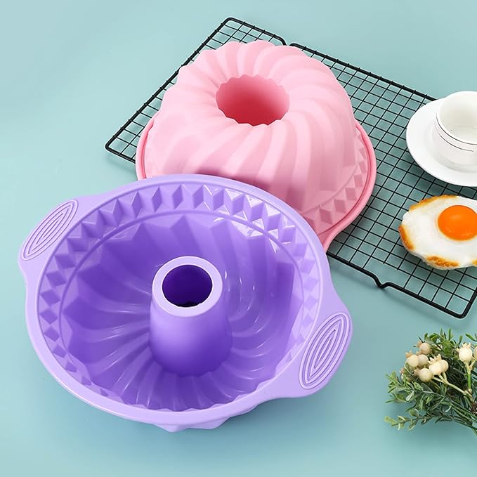 Silicone Baking Tray Silicone Mold Sets Muffin Cup Toast Baking Pan Diy Cake Mold Bakeware Cake Decoration Accessories 6Pcs Set Pink