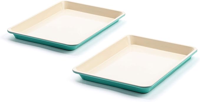 GreenLife 12-Cup Muffin & 13"x9" Cookie Baking Pan Set - Healthy Ceramic Nonstick, Turquoise