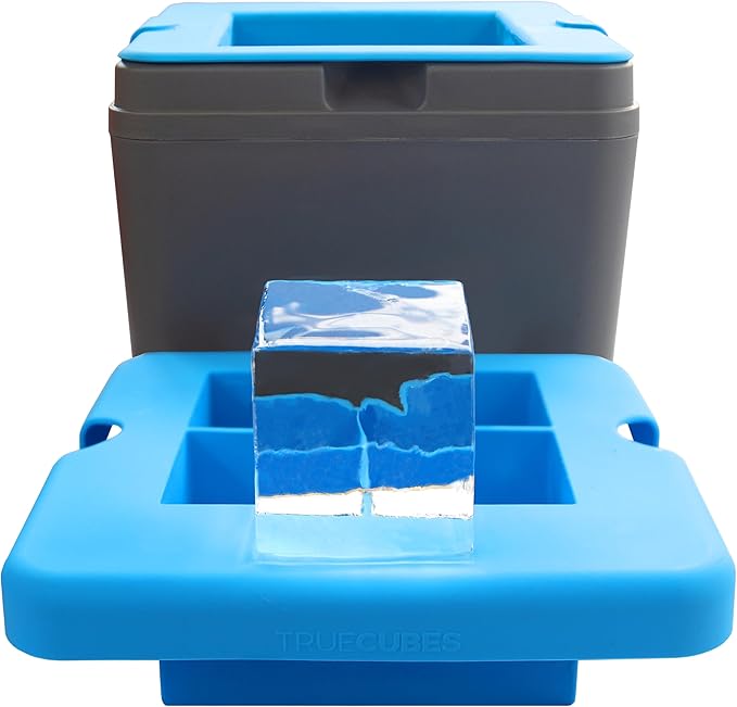 Crystal Clear Ice Maker Set – 2"x2"x2" Ice Cube Mold & Stackable Tray with Lid for Cocktails, Whiskey, and Drinks