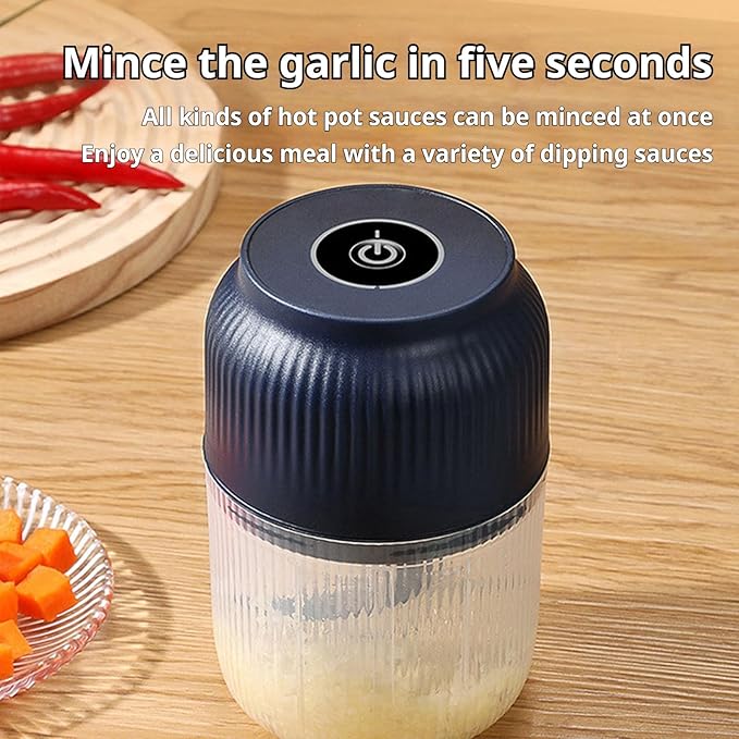 2026 Upgraded Electric Garlic Chopper, Mini Portable Veggie Cutter, USB Rechargeable, 350ML Portable Cordless Mini Food Processor for Nuts Chili Onion Minced Meat and Spices (2PCS-C)