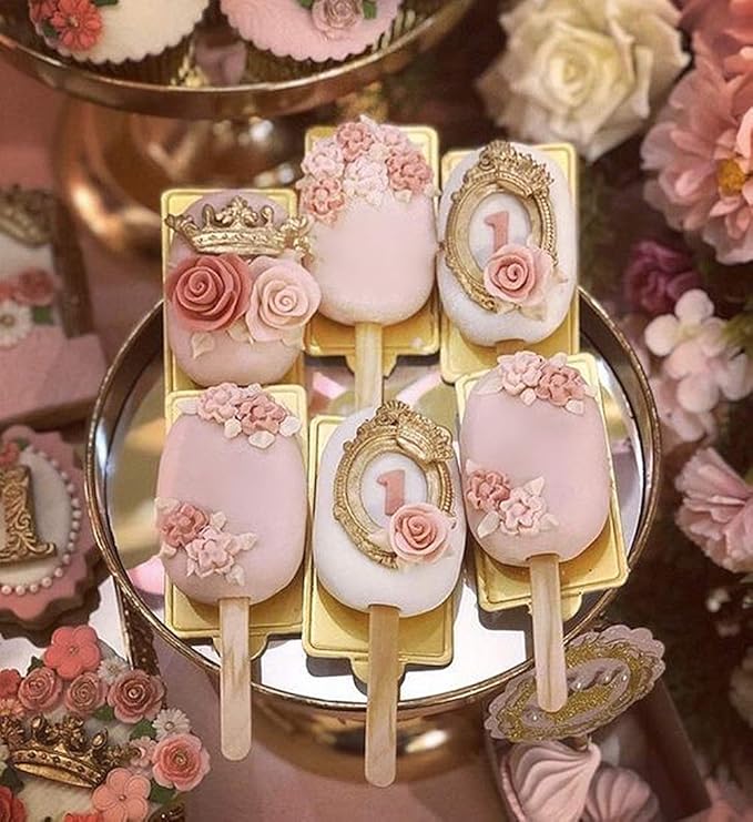 JeVenis Rose Flower Cake Frame Mold Cake Cupcake Decoration for Wedding Baby Bridal Shower