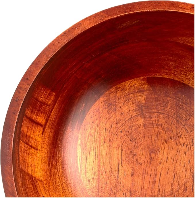 Lipper International Cherry Finished Wavy Rim Serving Bowls for Fruits or Salads, Matte, Small, 7.5" x 7.25" x 3", Set of 4 Bowls