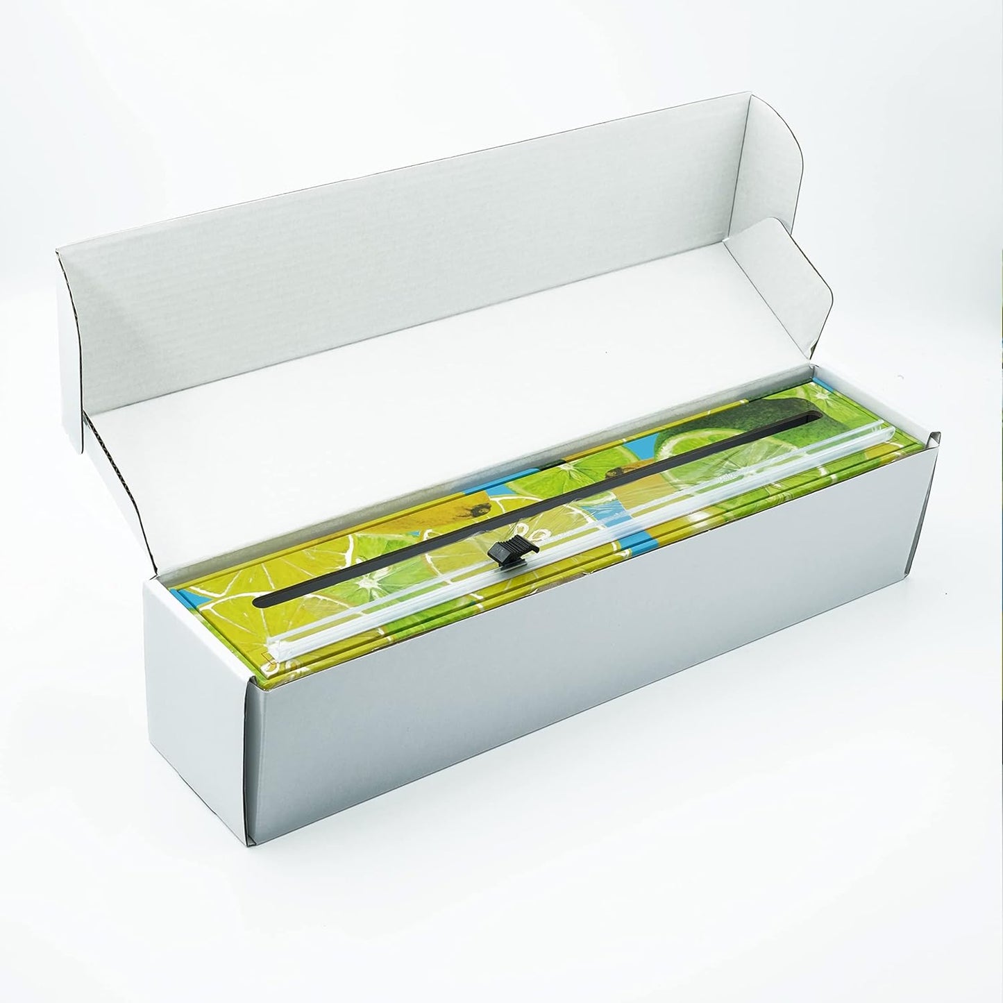 Plastic Wrap Organizer - 12" x 250' Roll Cling Film Dispenser - Aluminum Foil Dispenser - Reusable Slide Cutter