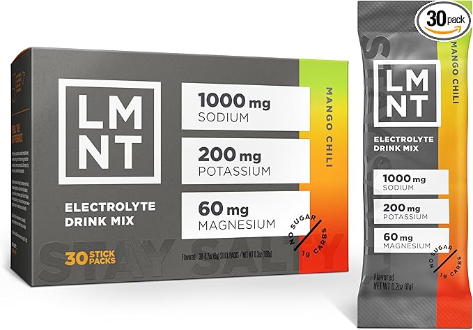 LMNT Zero Sugar Electrolytes - Mango Chili Salt | Drink Mix | 30 Count