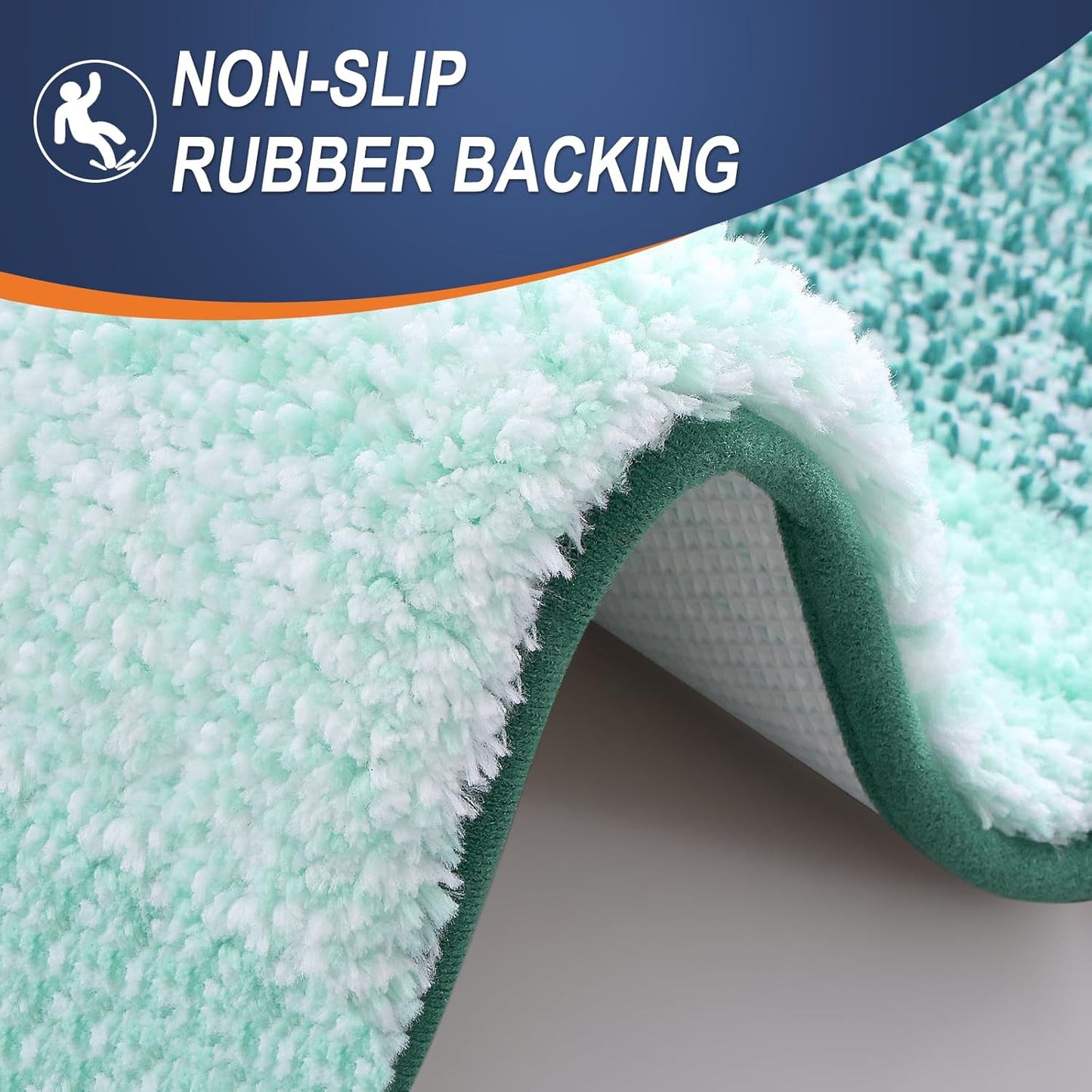 OLANLY Bathroom Runner Rugs 47x17, Extra Soft Absorbent Microfiber Bath Rugs, Rubber Backing, Quick Dry, Washable Bath Mats for Bathroom Floor, Tub and Shower, Home Decor Accessories, Blackish Green
