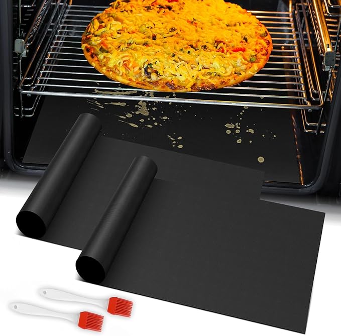Oven Liner for Bottom of Oven + Cut to Size Silicone Baking Mat Roll