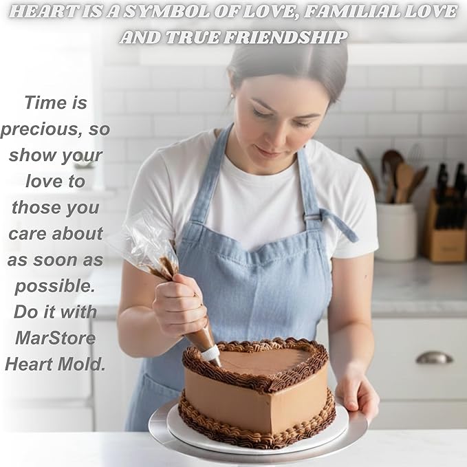 Heart Shaped Cake Pans 8 Inch – 1 PCS Nonstick Silicone Heart Cake Pan for Baking, Oven & Microwave Safe Molds – Durable, Easy-Clean Matte Surface - Grade Novelty Shaped Cake Pans (Grey)