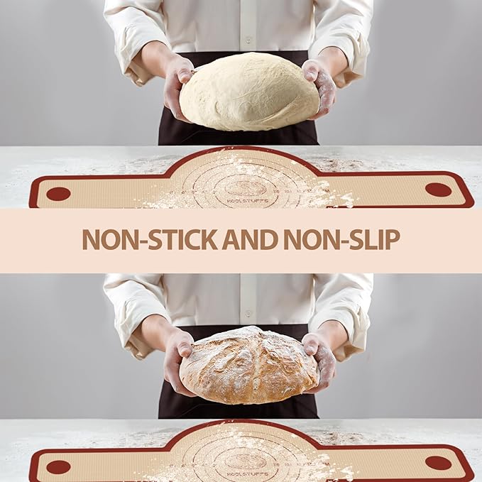 Silicone Bread Sling for Dutch Oven, 2 PCS Red Non-Stick & Reusable Bread Baking Supplies with Extra Long Handles, Easily Transfer Sourdough, Dishwasher Safe, Round
