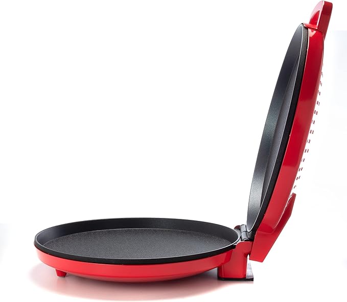 Zenith Versa Grill Non-Stick Pizza Maker Machine For Home, Calzone Maker, Pizza Oven Converts to Electric indoor Grill, Red