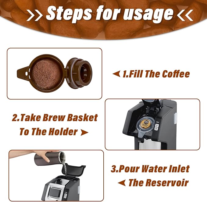 Single Serving Ground Coffee Brew Filter/Holder Basket for Hamilton beach flexbrew replacement parts 49957 49974 49976 49979 49957 49954 49947 49940 49950 49966 49968 Reusable coffee filter Brown (1)