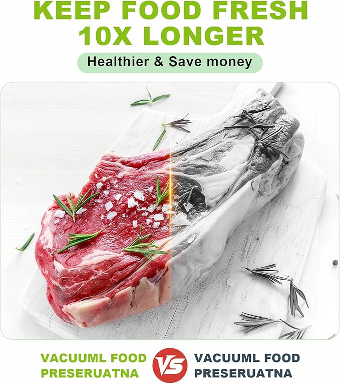 Updated Patented Food Preserver Vacuum Sealer Fully Automatic Heat Sealer Machine, Multi-Functional Food sealer Machine Food Bag Sealer with 20ft Bags 30 Vacuum Bags
