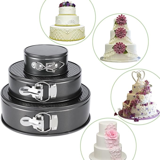 Cake Pan Set, Round Cheesecake Pan, Nonstick Cake Pan with Removable Bottom for Cheesecakes, Yogurt Cakes, Mousse, Coffee Cakes (22/24/26)