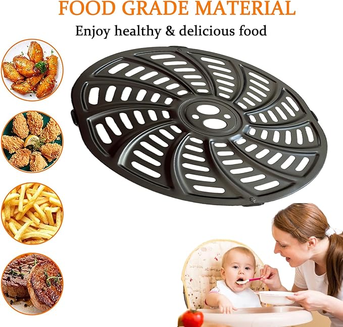 6QT Air Fryer Replacement Tray for Gourmia GAF698/GAF686 Air Fryers, Premium Nonstick Air Fryer Grill Pan Crisper Plate Grill Insert Grate Grid for Gourmia 6QT Air Fryers, Dishwasher Safe